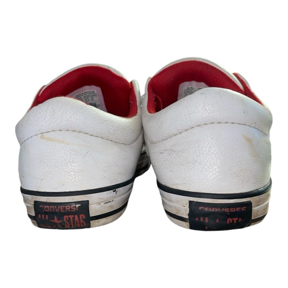 Kids White Converse Synthetic Leather Slip on No Tie Shoes Youth Size 5 - Picture 6 of 11